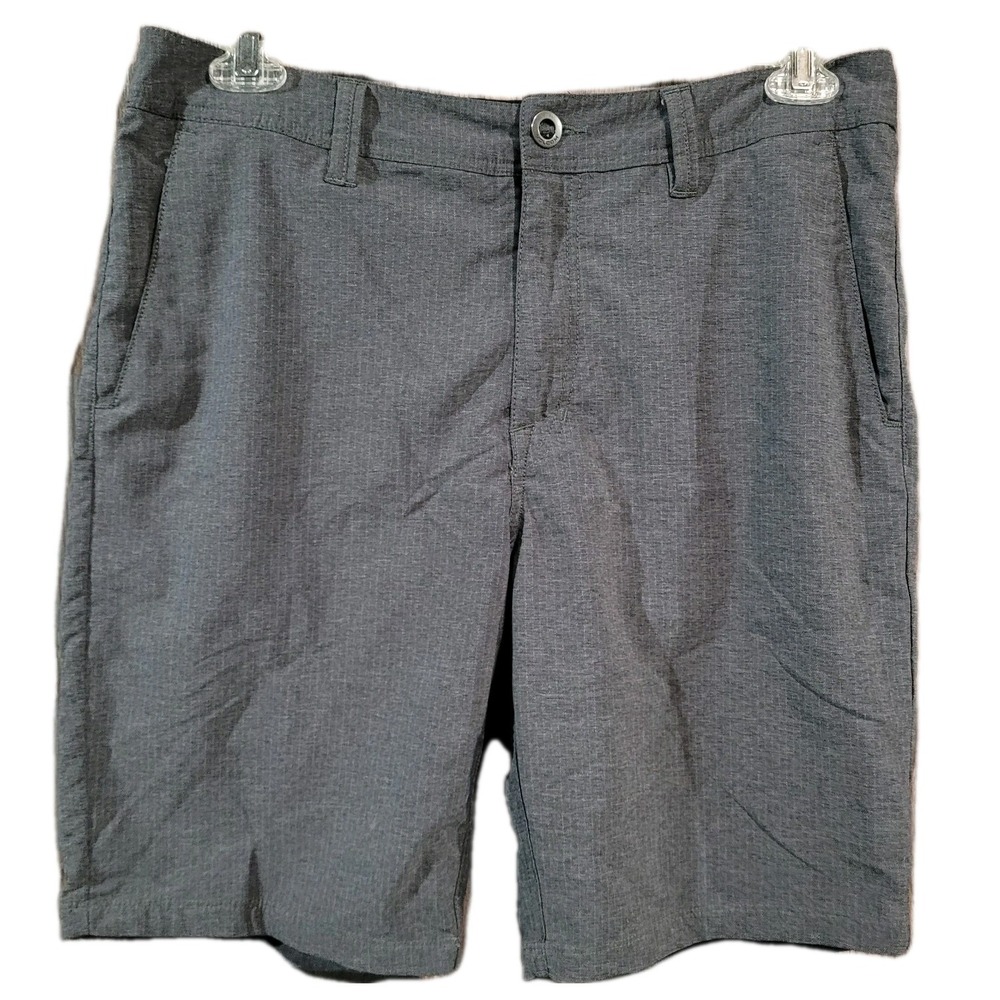 Volcom Surf & Turf Performance Chino Shorts Size 32 x 9 Dark Gray Stretch Pocket